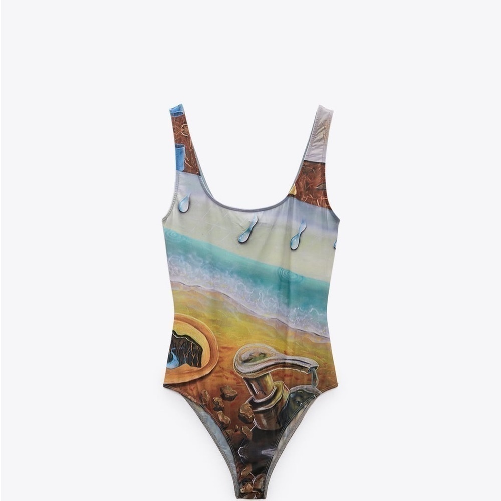 Zara Multicolor Graphic One-Piece Bodysuit - Picture 9 of 12